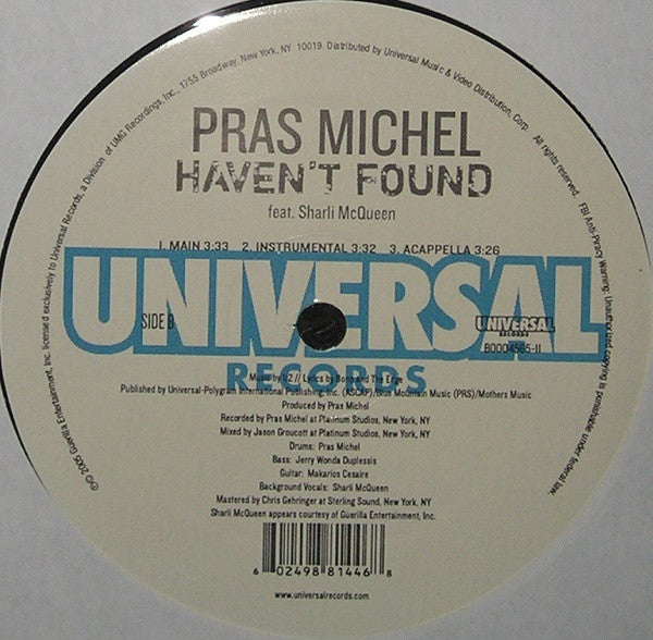 Pras Michel - Haven't Found (12"")