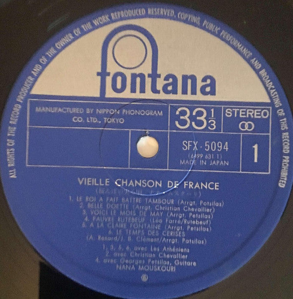 Nana Mouskouri - Vieilles Chansons De France (LP)
