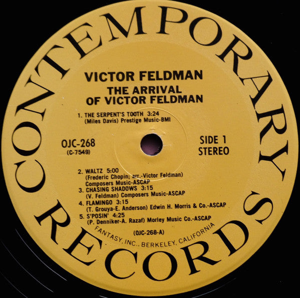 Victor Feldman - The Arrival Of Victor Feldman (LP, Album, RE)