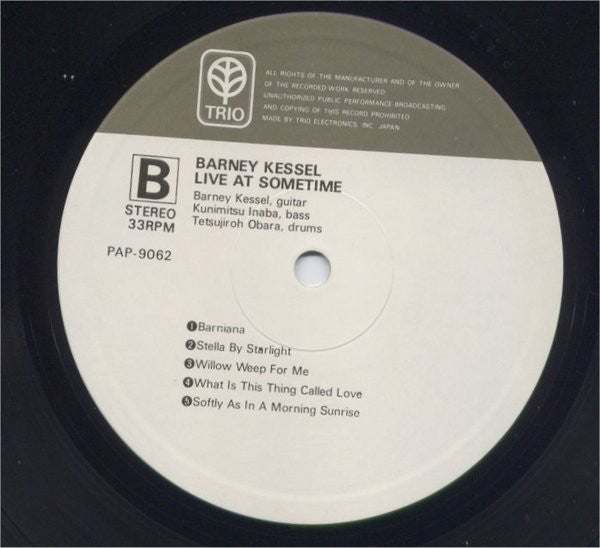 Barney Kessel - Live At Sometime (LP, Album)