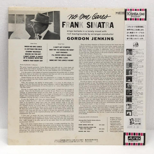 Frank Sinatra - No One Cares (LP, Album)