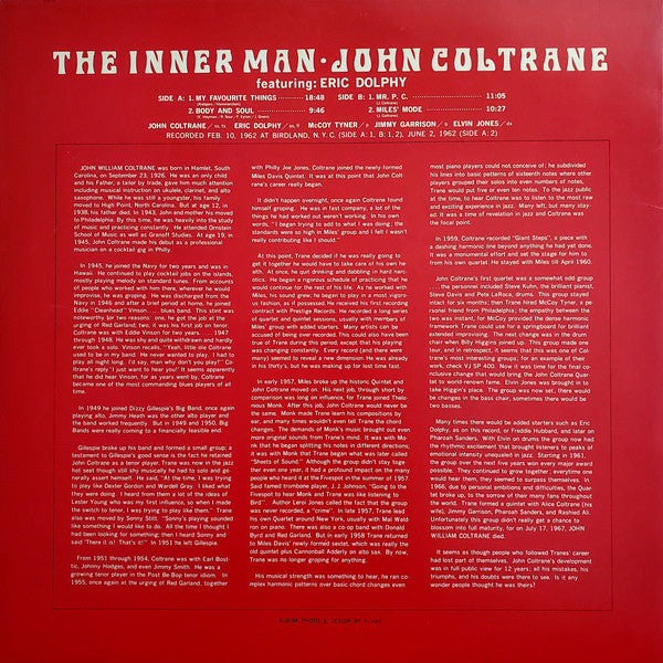 John Coltrane - The Inner Man (LP, Album, Mono)