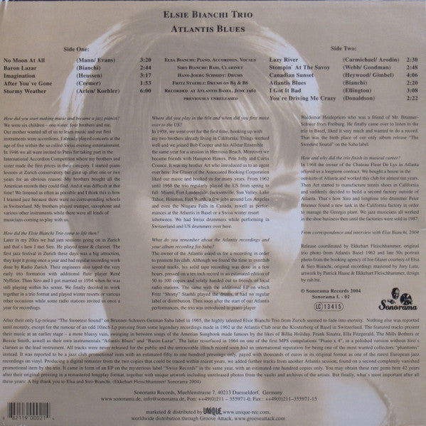 Elsie Bianchi Trio - Atlantis Blues (LP, Album)