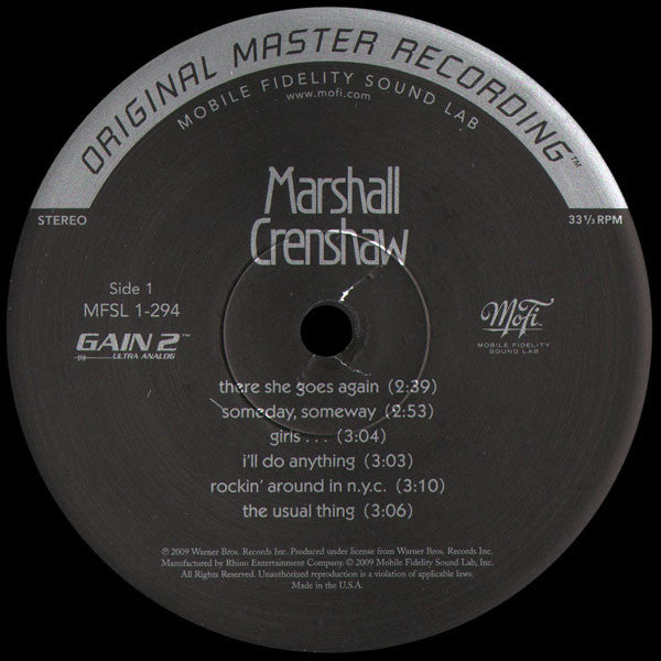 Marshall Crenshaw - Marshall Crenshaw(LP, Ltd, Num, RE, RM, S/Editi...