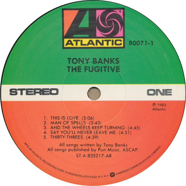 Tony Banks - The Fugitive (LP, Album, AR )
