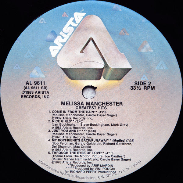 Melissa Manchester - Greatest Hits (LP, Comp, Mon)
