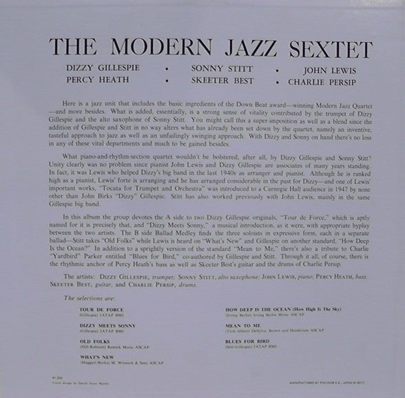 The Modern Jazz Sextet - The Modern Jazz Sextet(LP, Album, Mono, RE)