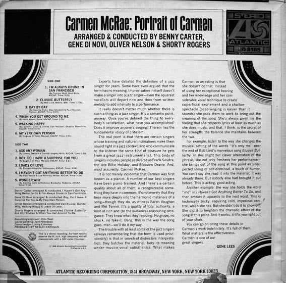 Carmen McRae - Portrait Of Carmen (LP, Album, RE)