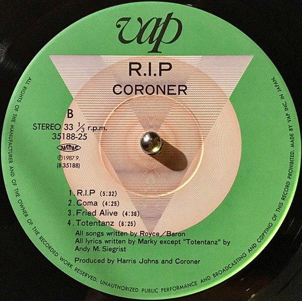 Coroner - R.I.P. (LP, Album)