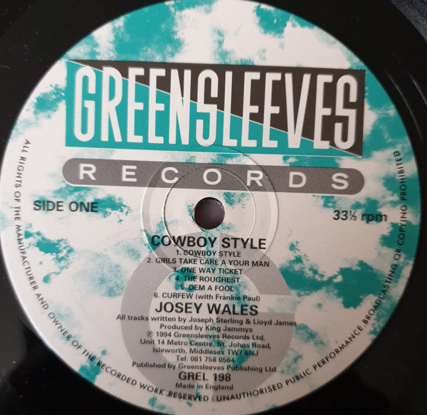 Josey Wales - Cowboy Style (LP, Album)