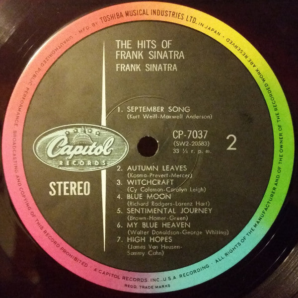 Frank Sinatra - The Hits Of Frank Sinatra (LP, Comp, Red)