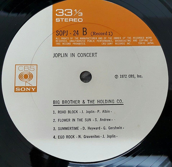 Janis Joplin - Joplin In Concert (2xLP, Album, Gat)