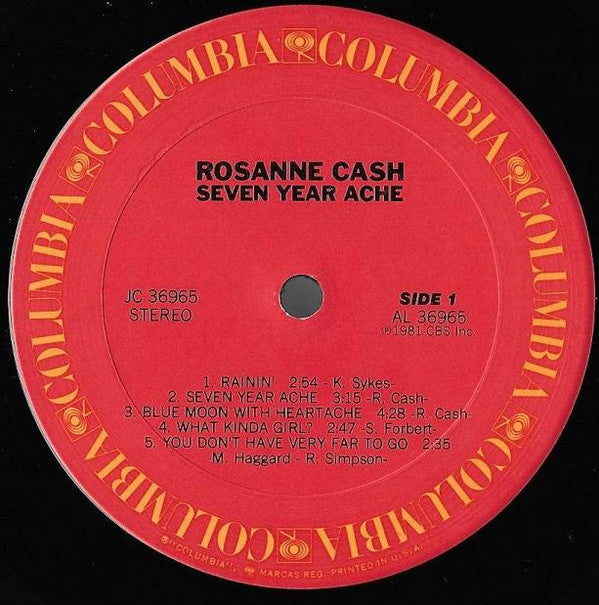 Rosanne Cash - Seven Year Ache (LP, Album, San)