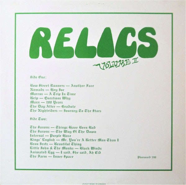 Various - Relics Of The '60s Vol.2 (LP, Comp, Unofficial)