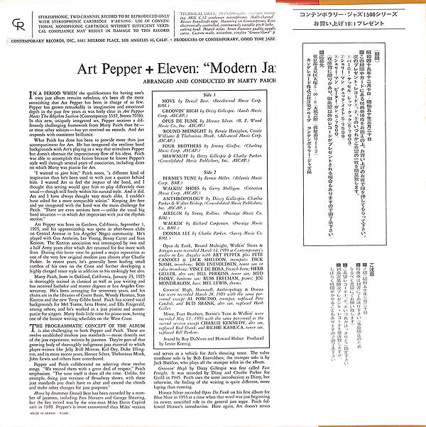 Art Pepper - Art Pepper + Eleven (Modern Jazz Classics)(LP, Album, ...