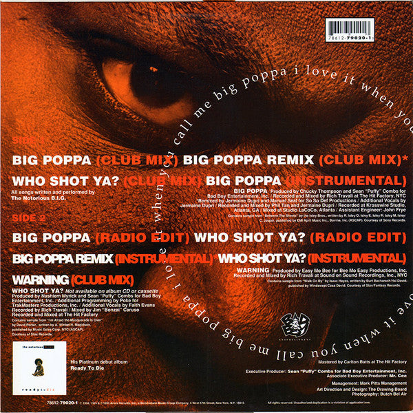 The Notorious BIG* - Big Poppa (Remix) (12"")