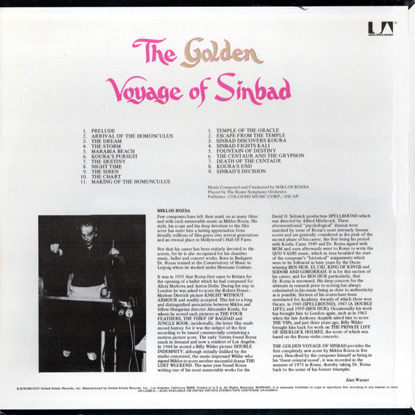 Miklós Rózsa - The Golden Voyage Of Sinbad: Original Motion Picture...