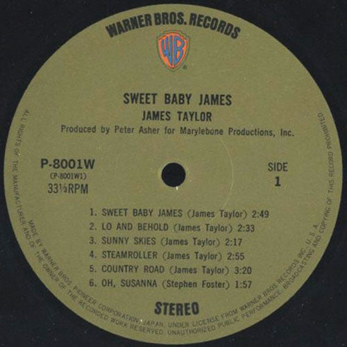 James Taylor (2) - Sweet Baby James (LP, Album)