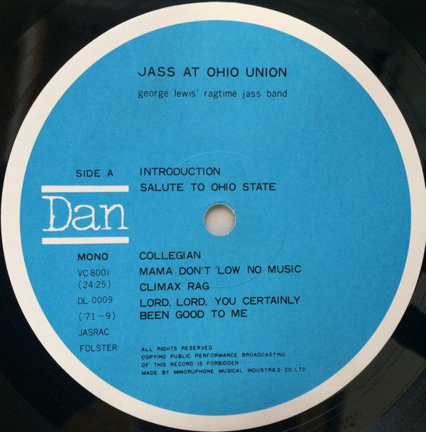 George Lewis' Ragtime Band - Jass At The Ohio Union(2xLP, Mono, RE ...