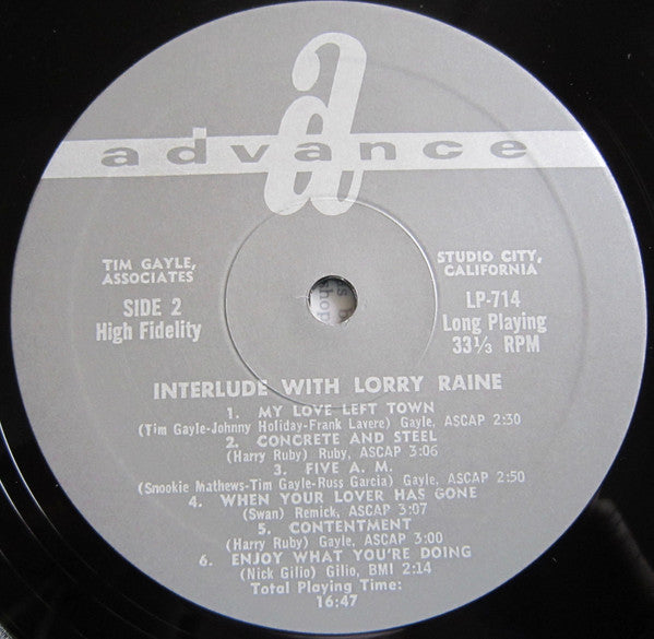 Lorry Raine - Interlude With Lorry Raine  (LP, Album, Mono, hig)