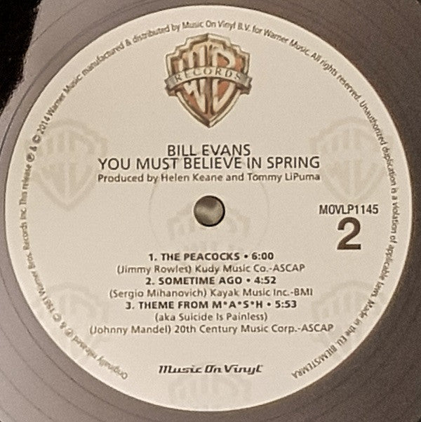 Bill Evans - You Must Believe In Spring (LP, Album, RE, 180)