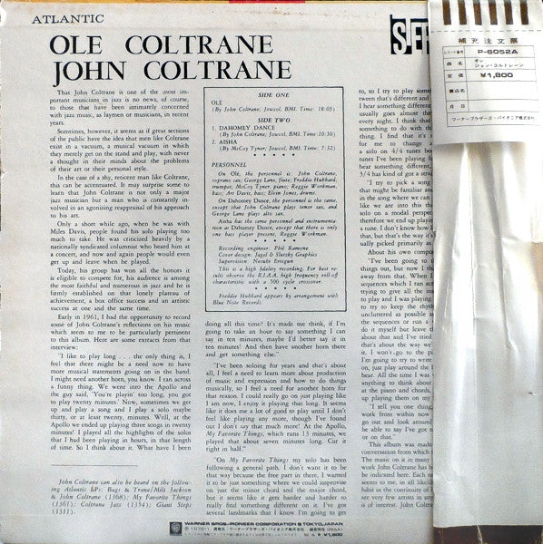 John Coltrane - Olé Coltrane (LP, Album, RE)