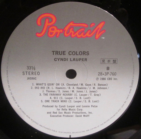 Cyndi Lauper - True Colors (LP, Album, Promo)