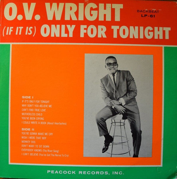 O.V. Wright - (If It Is) Only For Tonight (LP, Album, RE)