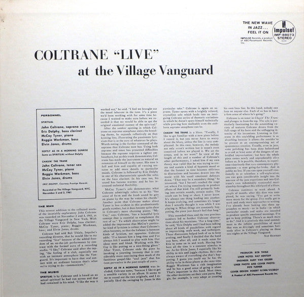 Coltrane* - ""Live"" At The Village Vanguard (LP, Album, RE, Gat)