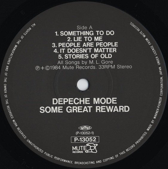 Depeche Mode - Some Great Reward (LP, Album)