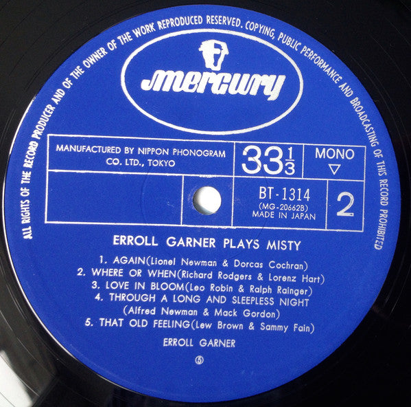 Erroll Garner - Erroll Garner Plays Misty (LP, Album, Mono, Ltd, RE)