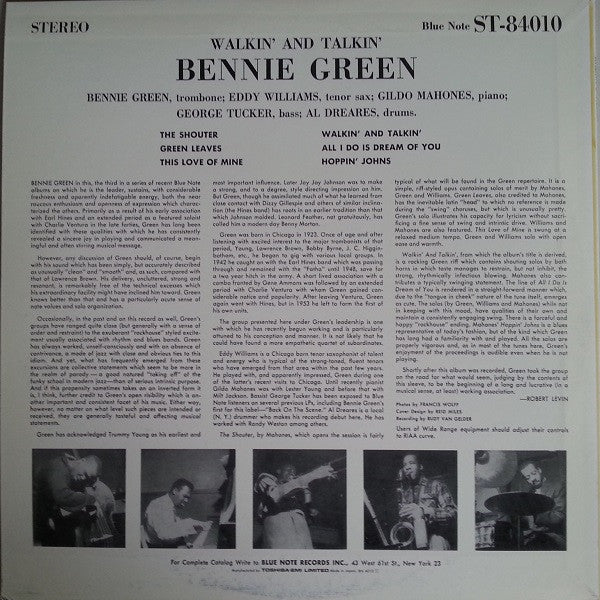 Bennie Green - Walkin' And Talkin' (LP, Album, Ltd, RE)