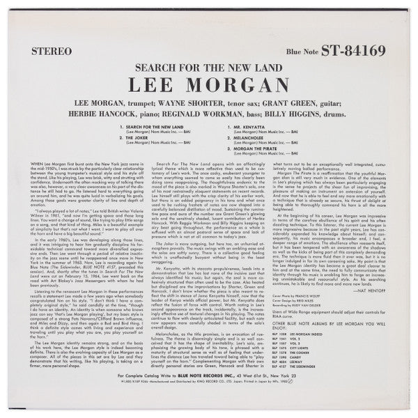 Lee Morgan - Search For The New Land (LP, Album, RE)