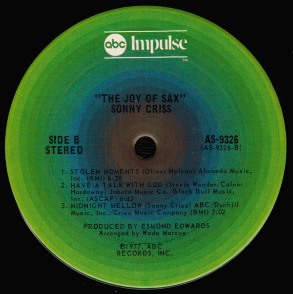 Sonny Criss - The Joy Of Sax (LP, Album)