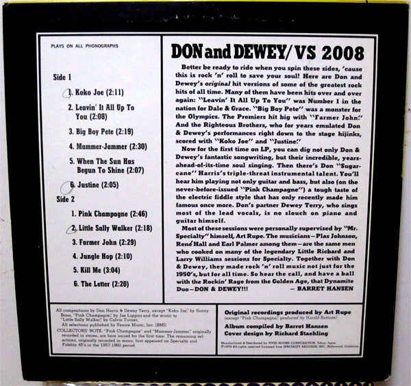 Don & Dewey - They're Rockin' 'til Midnight, Rollin' 'til Dawn!(LP,...