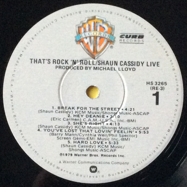 Shaun Cassidy - Live - That's Rock'N Roll (LP, Album)