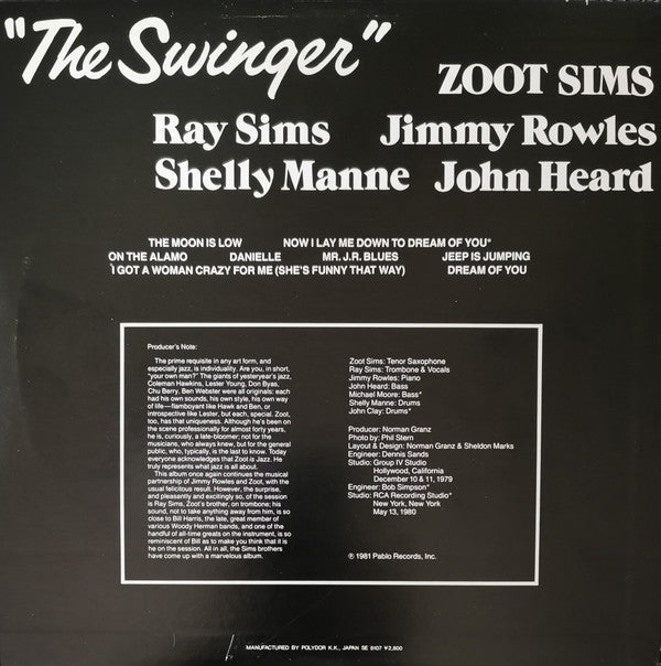 Zoot Sims - The Swinger (LP, Album)