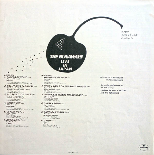 The Runaways - Live In Japan = ライブ！ ザ・ランナウェイズ・イン・ジャパン(LP, Album, Gat)