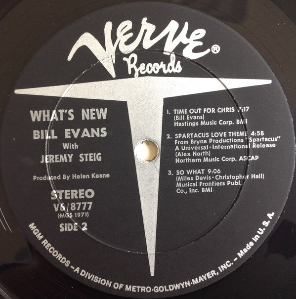 Bill Evans With Jeremy Steig - What's New (LP)