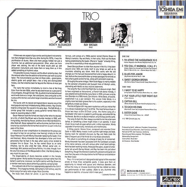 Monty Alexander / Ray Brown / Herb Ellis - Trio (LP, Album)
