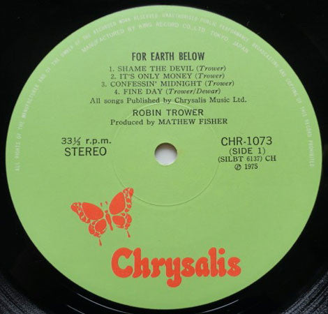 Robin Trower - For Earth Below (LP, Album)