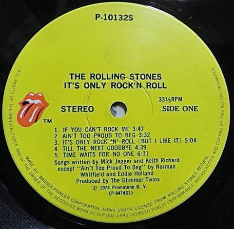 The Rolling Stones - It's Only Rock 'N Roll (LP, Album, RE)