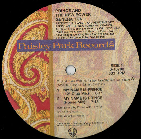 Prince And The New Power Generation - My Name Is Prince (12"", Maxi)