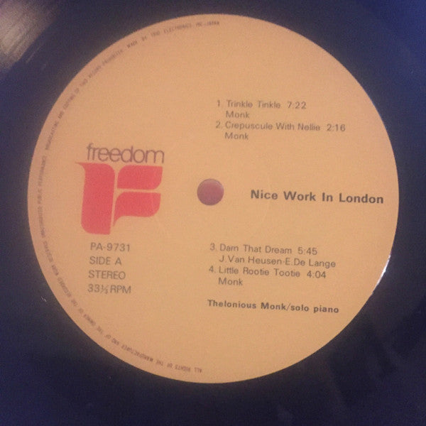 Thelonious Monk - Nice Work In London (LP, Ltd, RE)