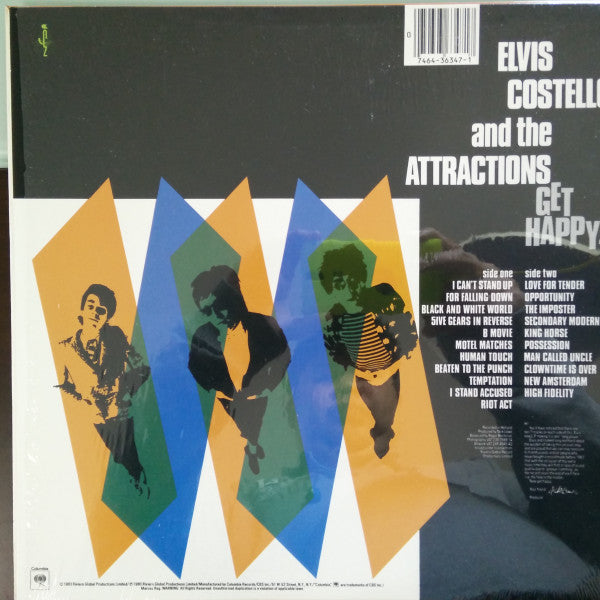 Elvis Costello & The Attractions - Get Happy! (LP, Album, RE, Car)