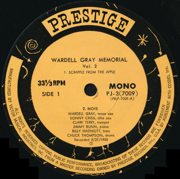 Wardell Gray - Memorial Volume Two (LP, Album, Mono, RE, RM)