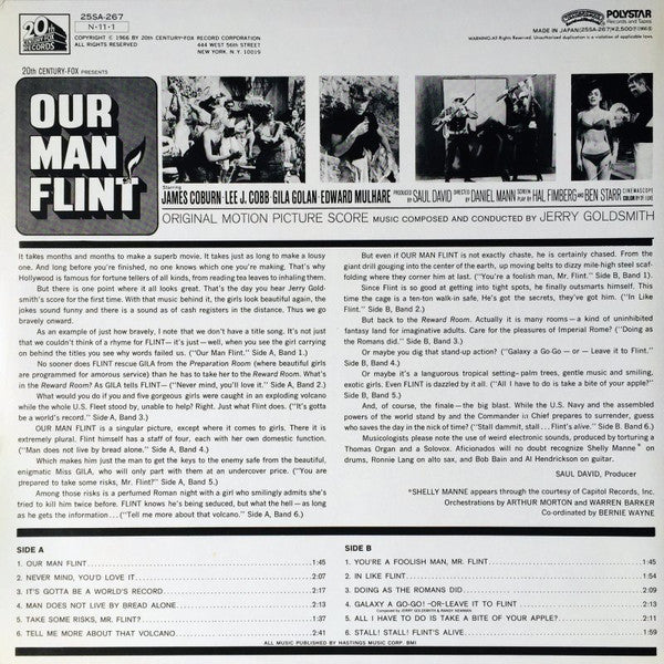 Jerry Goldsmith - Our Man Flint (LP, Album, RE)