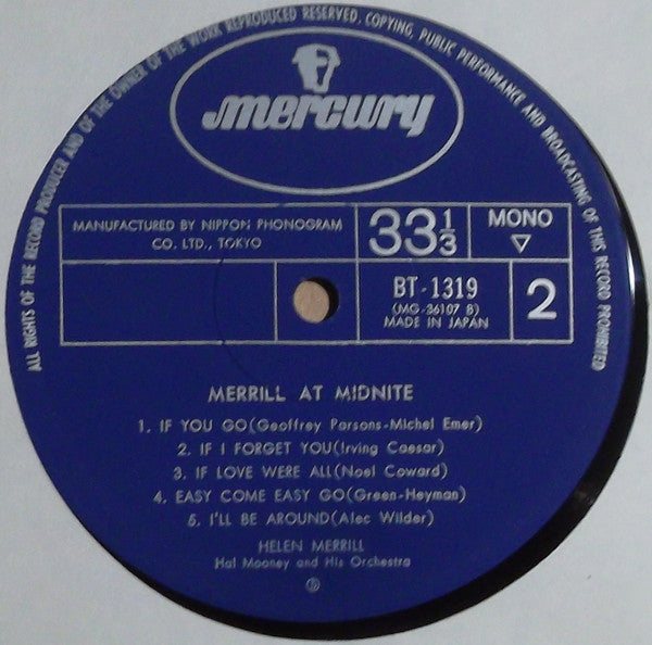 Helen Merrill - Merrill At Midnight (LP, Album, Mono, Ltd, RE)