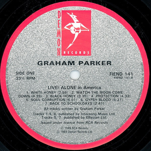 Graham Parker - Live! Alone In America (LP, Album, Lyn)