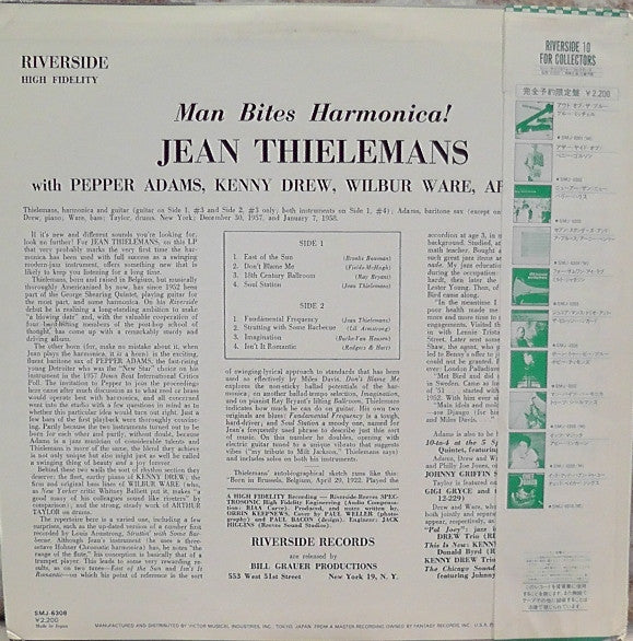 Jean Thielemans* - Man Bites Harmonica (LP, Album, Mono, RE)